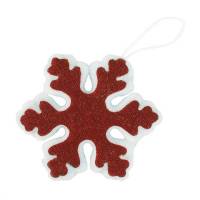 Украшение новогоднее "Snowflake", 15cм, пластик, ткань, красный